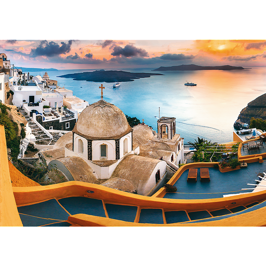 1000 Piece Jigsaw Puzzles, Fairytale Santorini, Puzzle of Greece, Island Paradise and Ocean Scene, Adult Puzzles, Trefl 10445 - Bridge Toys - Premium Jigsaw Puzzles - Little Red General Store