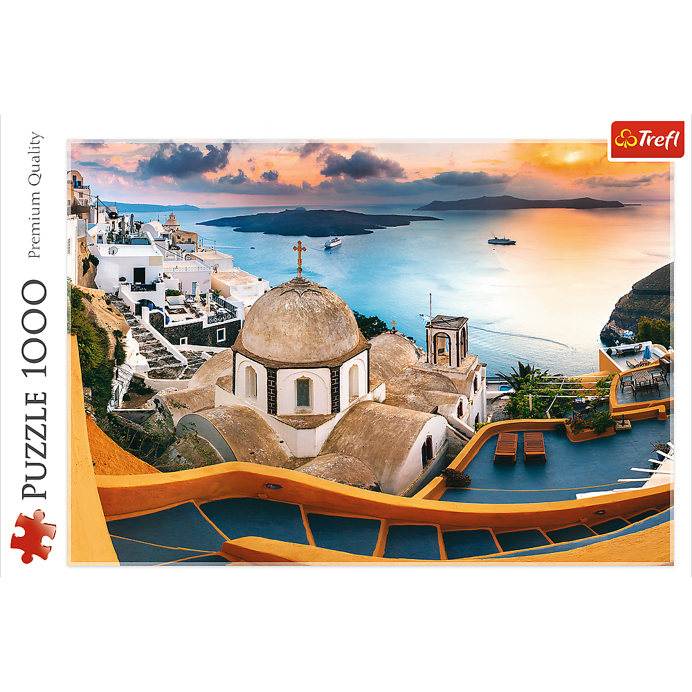 1000 Piece Jigsaw Puzzles, Fairytale Santorini, Puzzle of Greece, Island Paradise and Ocean Scene, Adult Puzzles, Trefl 10445 - Bridge Toys - Premium Jigsaw Puzzles - Little Red General Store