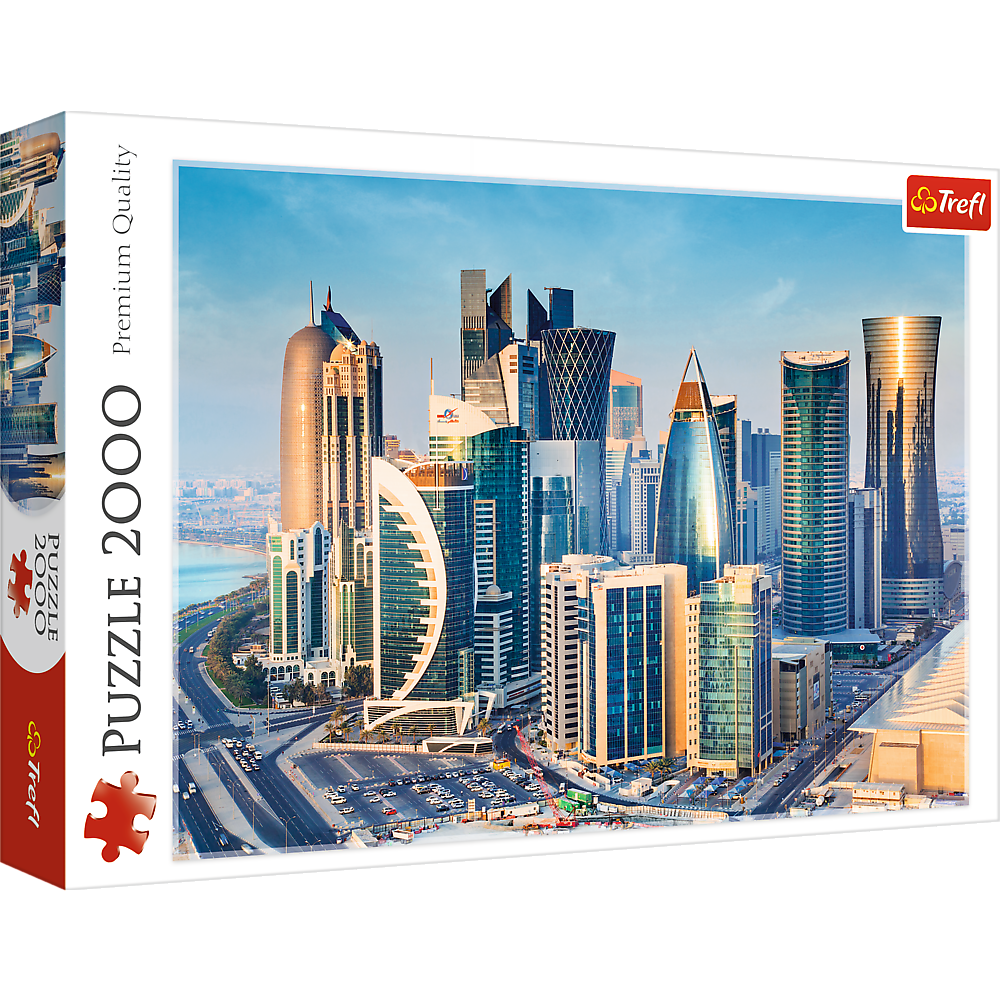 2000 Piece Jigsaw Puzzles, Doha, Qatar, City Skyline, Persian Gulf, Middle East, Adult Puzzles, Trefl 27084 - Bridge Toys - Premium Jigsaw Puzzles - Little Red General Store