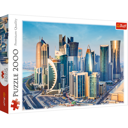 2000 Piece Jigsaw Puzzles, Doha, Qatar, City Skyline, Persian Gulf, Middle East, Adult Puzzles, Trefl 27084 - Bridge Toys - Premium Jigsaw Puzzles - Little Red General Store