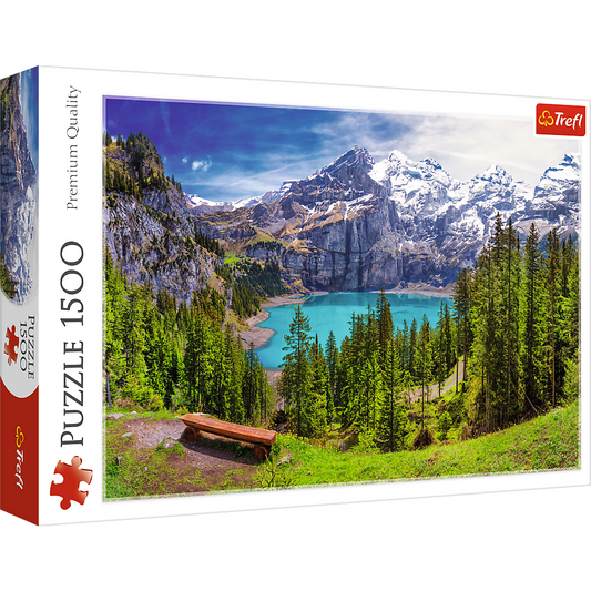 1500 Piece Jigsaw Puzzles, Lake Oeschinen, Switzerland Alps Puzzles, Mountain Lake Wilderness Puzzles, Adult Puzzles, Trefl 26166 - Bridge Toys - Premium Jigsaw Puzzles - Little Red General Store