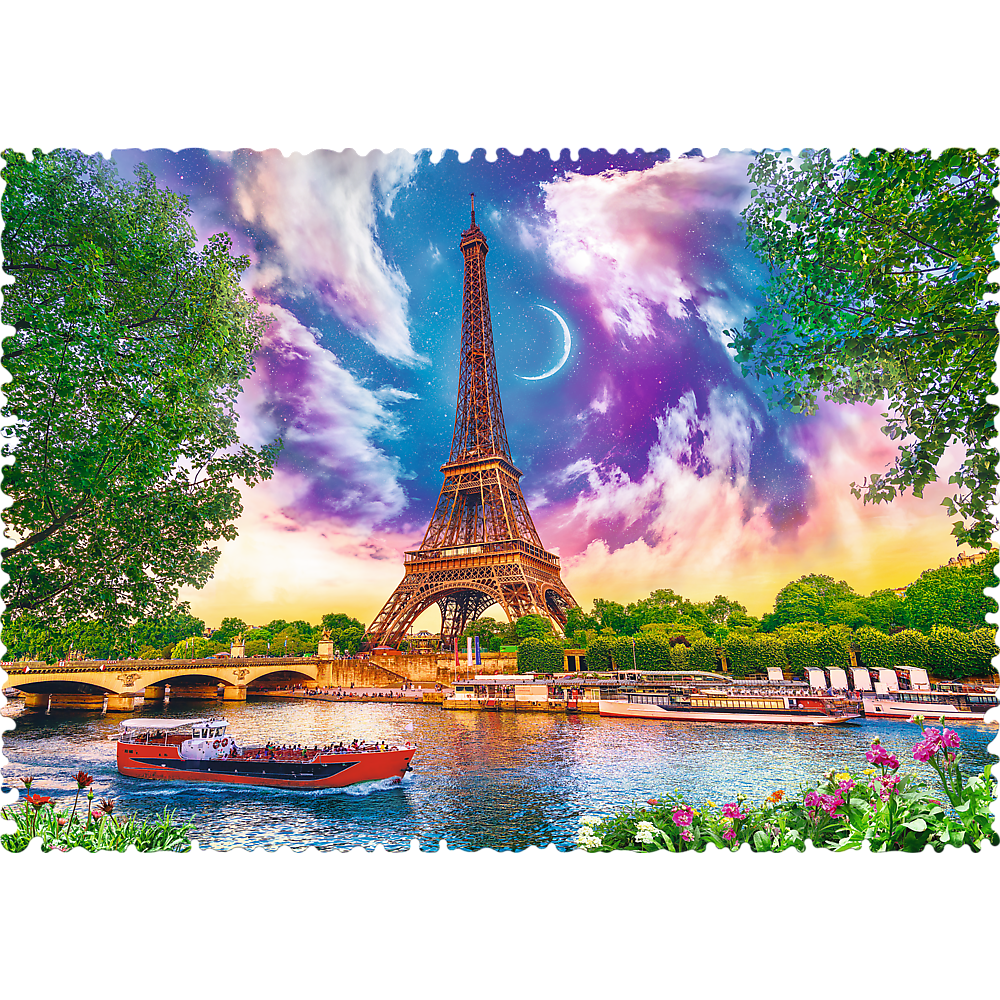 Crazy Shape 600 Piece Jigsaw Puzzles, Sky Over Paris, Puzzle of France, Eiffel Tower and French Cityscape, Adult Puzzles, Trefl 11115 - Bridge Toys - Premium Jigsaw Puzzles - Little Red General Store