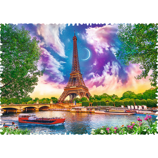 Crazy Shape 600 Piece Jigsaw Puzzles, Sky Over Paris, Puzzle of France, Eiffel Tower and French Cityscape, Adult Puzzles, Trefl 11115 - Bridge Toys - Premium Jigsaw Puzzles - Little Red General Store