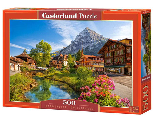500 Piece Jigsaw Puzzle, Kandersteg, Switzerland, Alps Puzzle, Mountain Village Puzzle with River, Adult Puzzles, Castorland B - 52363 - Bridge Toys - Premium Jigsaw Puzzles - Little Red General Store
