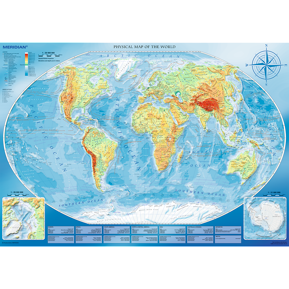 4000 Piece Jigsaw Puzzles, Large Physical Map of the World, Geography, Adult Puzzles, Trefl 45007 - Bridge Toys - Premium Jigsaw Puzzles - Little Red General Store