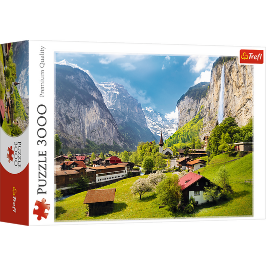 3000 Piece Jigsaw Puzzles, Lauterbrunnen, Switzerland, Alps, Mountains landscape, Adult Puzzle, Trefl 33076 - Bridge Toys - Premium Jigsaw Puzzles - Little Red General Store
