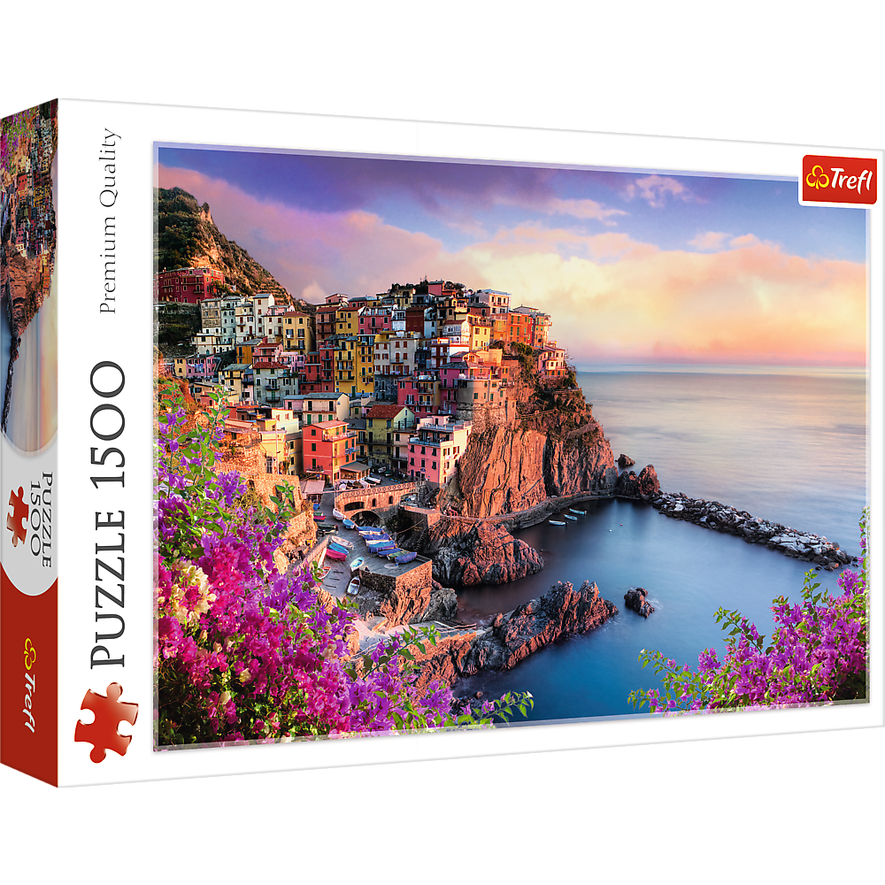 1500 Piece Jigsaw Puzzles, View of Manarola, Ocean Paradise, Italy, Coastal City, Adult Puzzles, Trefl 26137 - Bridge Toys - Premium Jigsaw Puzzles - Little Red General Store