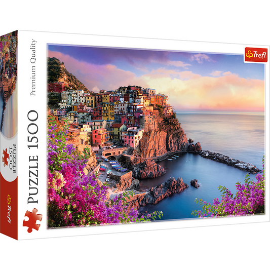1500 Piece Jigsaw Puzzles, View of Manarola, Ocean Paradise, Italy, Coastal City, Adult Puzzles, Trefl 26137 - Bridge Toys - Premium Jigsaw Puzzles - Little Red General Store