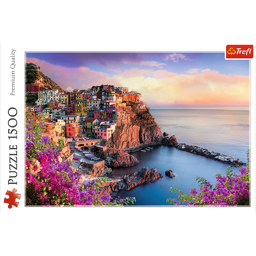 1500 Piece Jigsaw Puzzles, View of Manarola, Ocean Paradise, Italy, Coastal City, Adult Puzzles, Trefl 26137 - Bridge Toys - Premium Jigsaw Puzzles - Little Red General Store