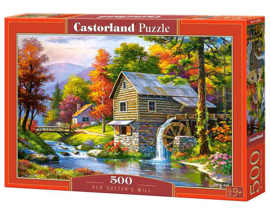 500 Piece Jigsaw Puzzle, Old Sutter’s Mill, Charming Nook, Pond, Countryside, Adult Puzzles, Castorland B - 52691 - Bridge Toys - Premium Jigsaw Puzzles - Little Red General Store