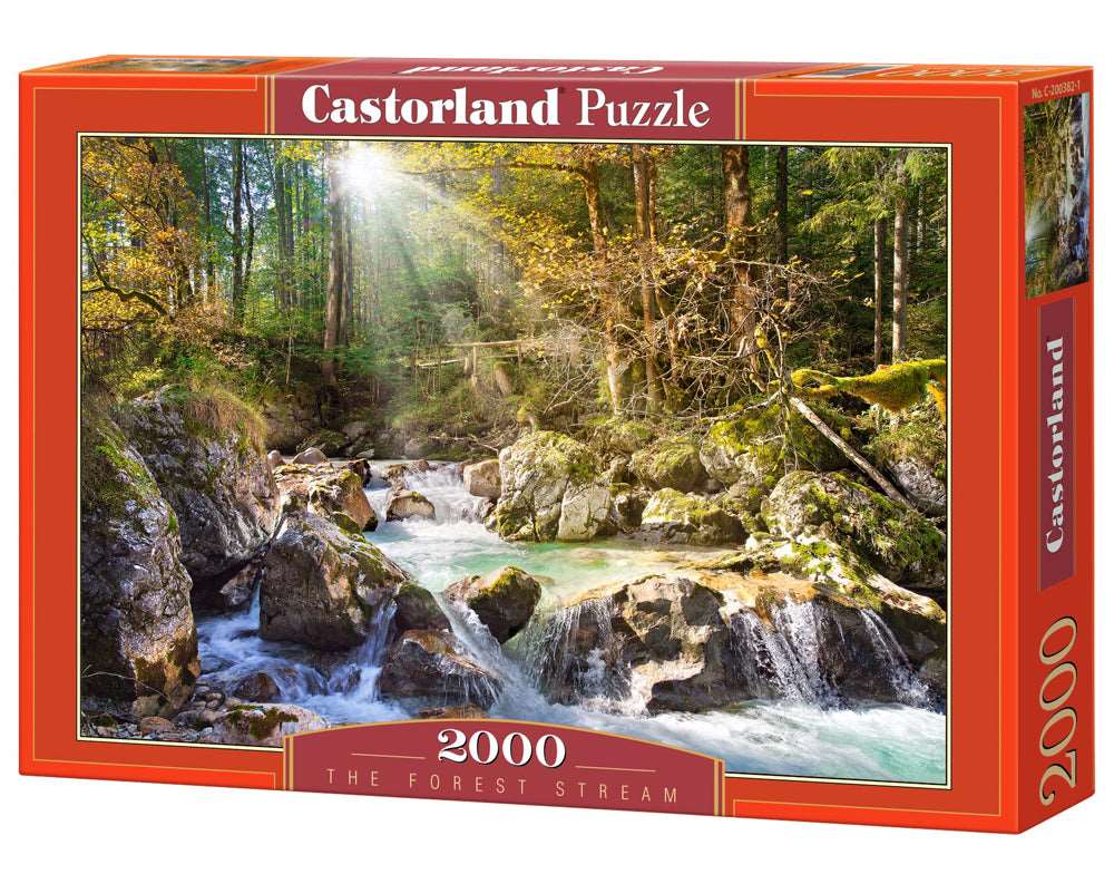 2000 Piece Jigsaw Puzzle, The forest stream, Mountain stream, Nature, Adult Puzzles, Castorland C - 200382 - 2 - Bridge Toys - Premium Jigsaw Puzzles - Little Red General Store