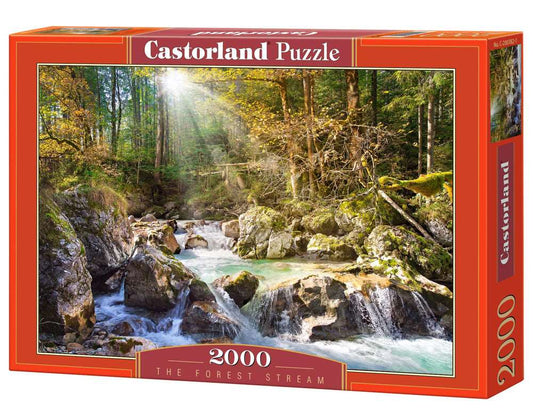 2000 Piece Jigsaw Puzzle, The forest stream, Mountain stream, Nature, Adult Puzzles, Castorland C - 200382 - 2 - Bridge Toys - Premium Jigsaw Puzzles - Little Red General Store