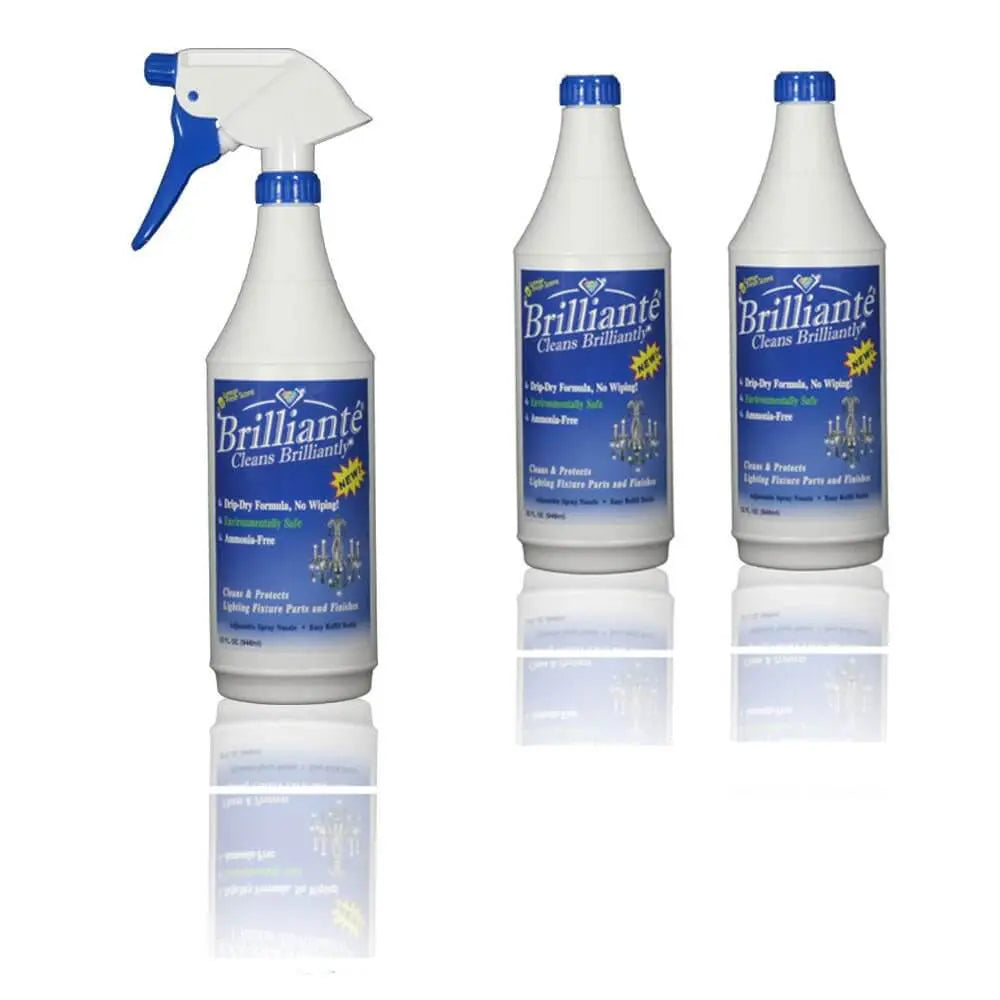 Brillianté Crystal Cleaner For Chandeliers 3 Bottles + 1 Sprayer