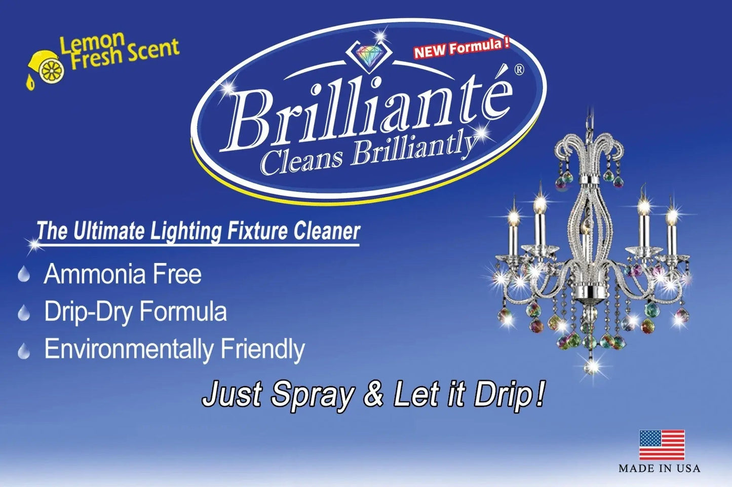Brillianté Crystal Chandelier Cleaner Spray Bottle + Gallon Refill