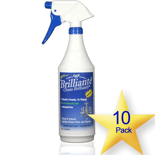 Brillianté Crystal Chandelier Spray Cleaner 32oz (10 Pack)