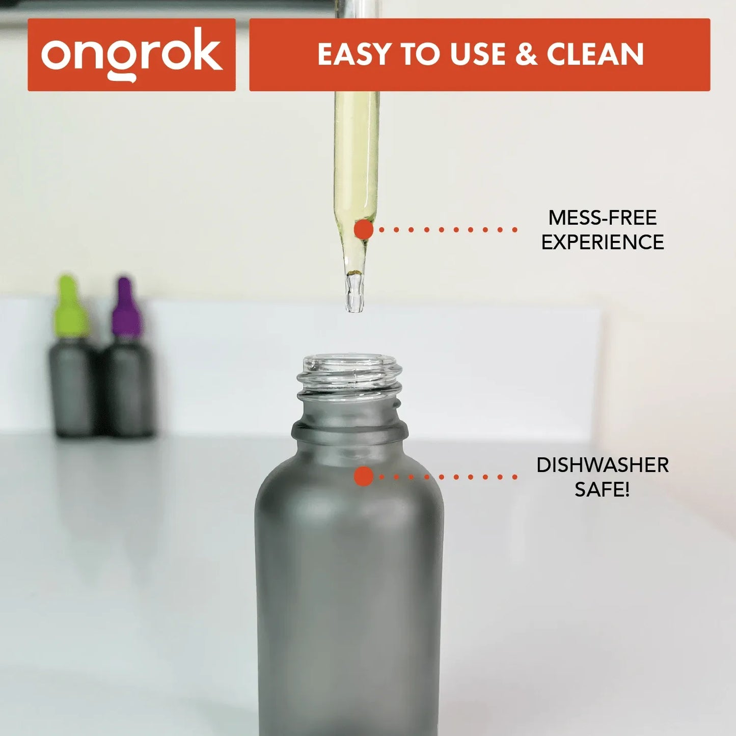 Ongrok Glass Dropper Jars, 6 pack - BuddyBrands - Little Red General Store