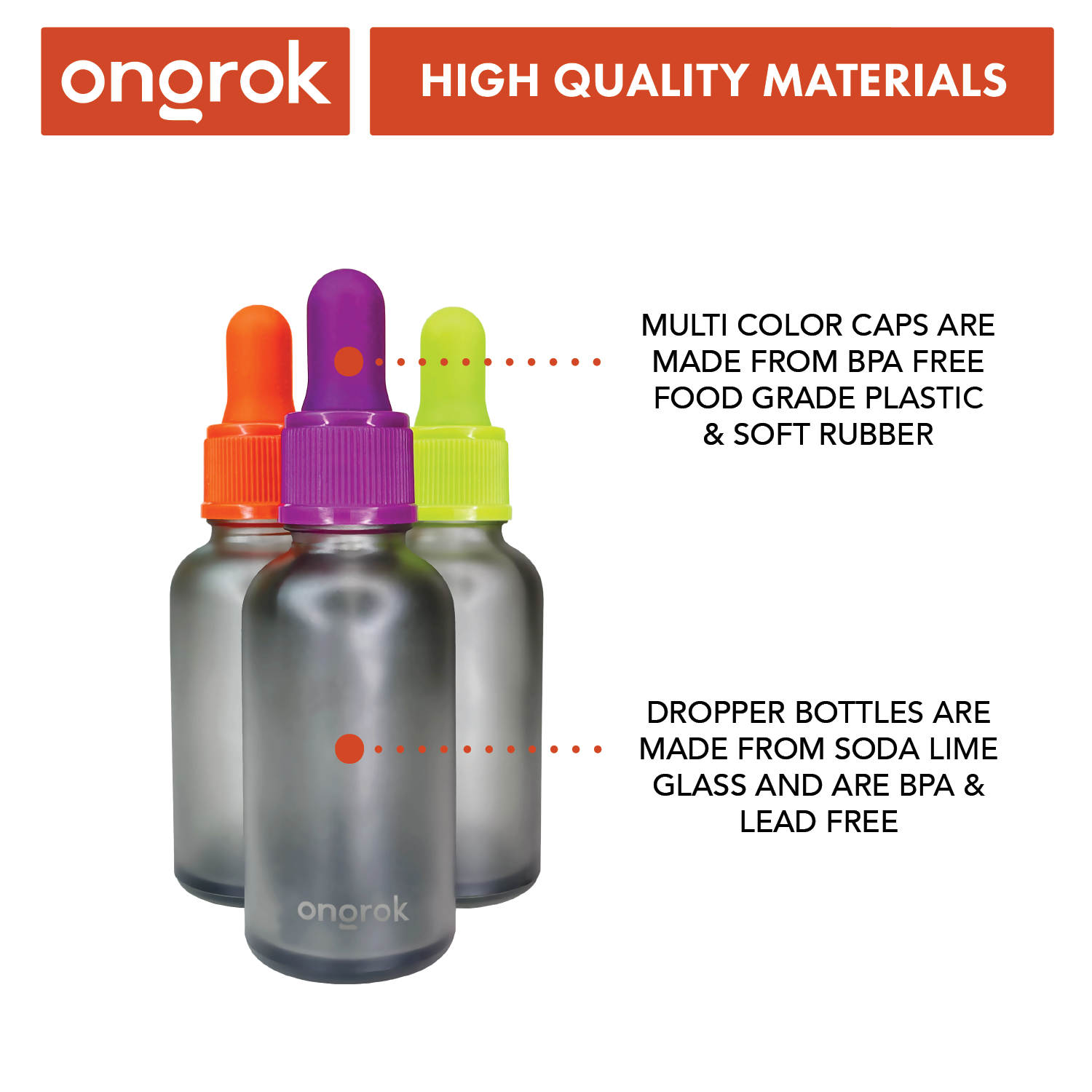 Ongrok Glass Dropper Jars, 6 pack - BuddyBrands - Little Red General Store