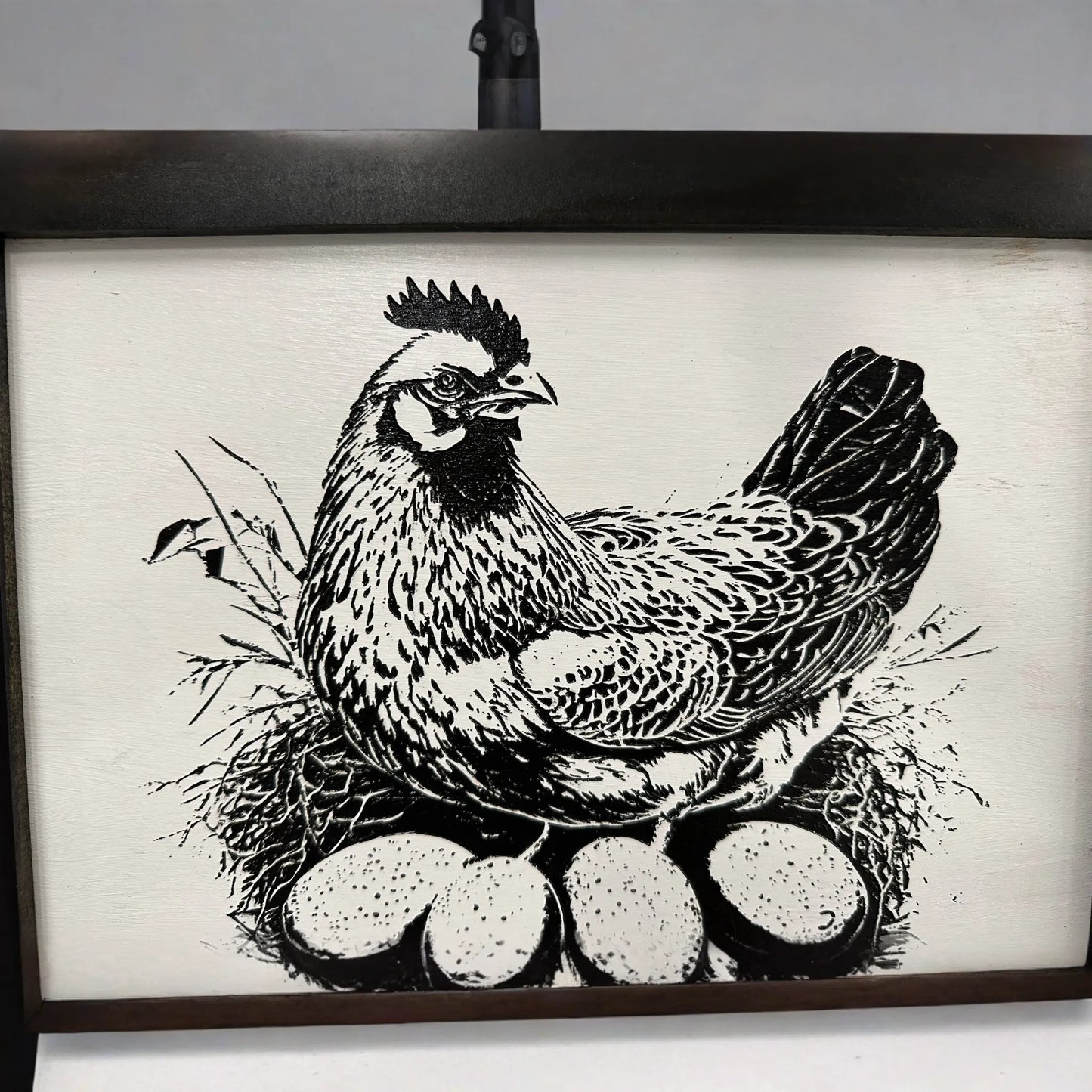 Hidden Gun Safe Recessed In Wall Farmhouse Chicken And Eggs Decoration - Recess In The Wall or Mount On The Wall Gun Safe by Bellewood Designs