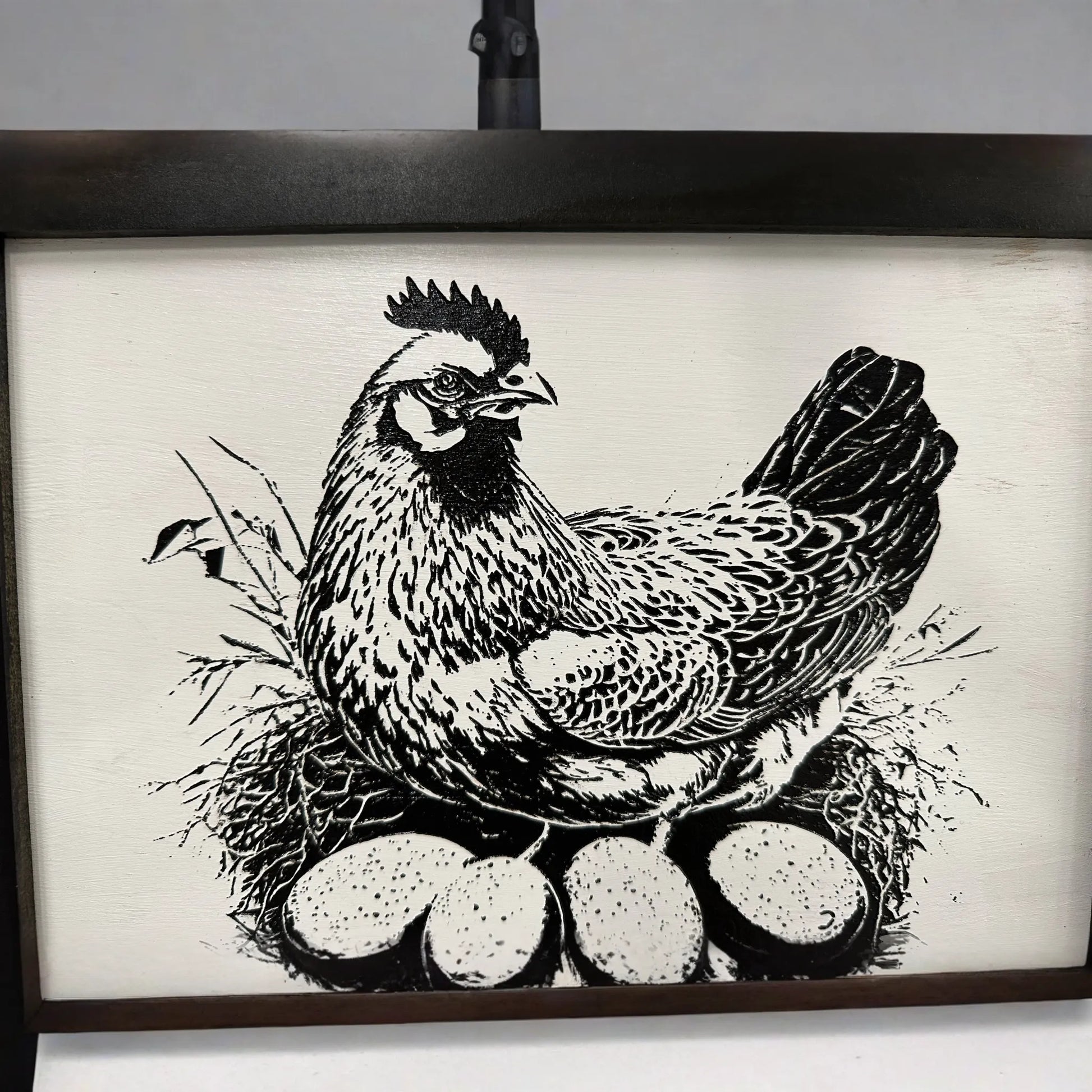 Hidden Gun Safe Recessed In Wall Farmhouse Chicken And Eggs Decoration - Recess In The Wall or Mount On The Wall Gun Safe by Bellewood Designs