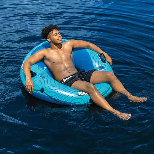 WOW Watersports Ranger 1-Person River Tube with Mesh Bottom and Cup Holder