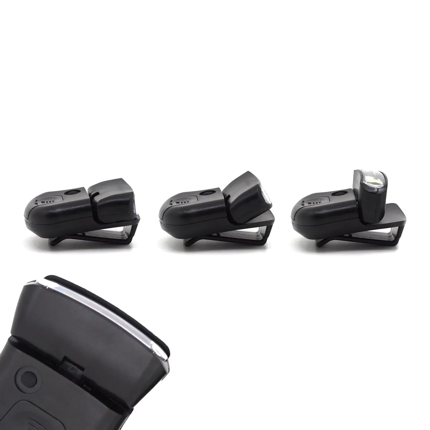 LED Clip-on Cap Lights Hat Flashlight COB LED Waterproof Ultra Bright Hands-Free Hat Light Flashlight Headlamp for Hunting Camping Running Fishing Hand Make (Black, Pack of 4)