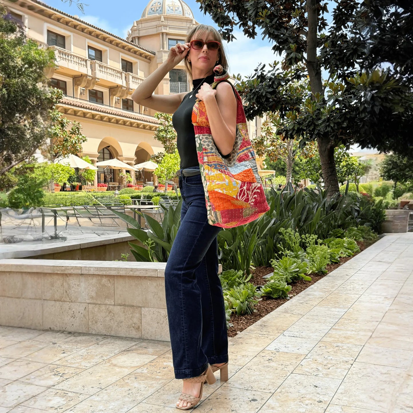 Kathmandu Collection Kantha Patchwork Hobo Bag