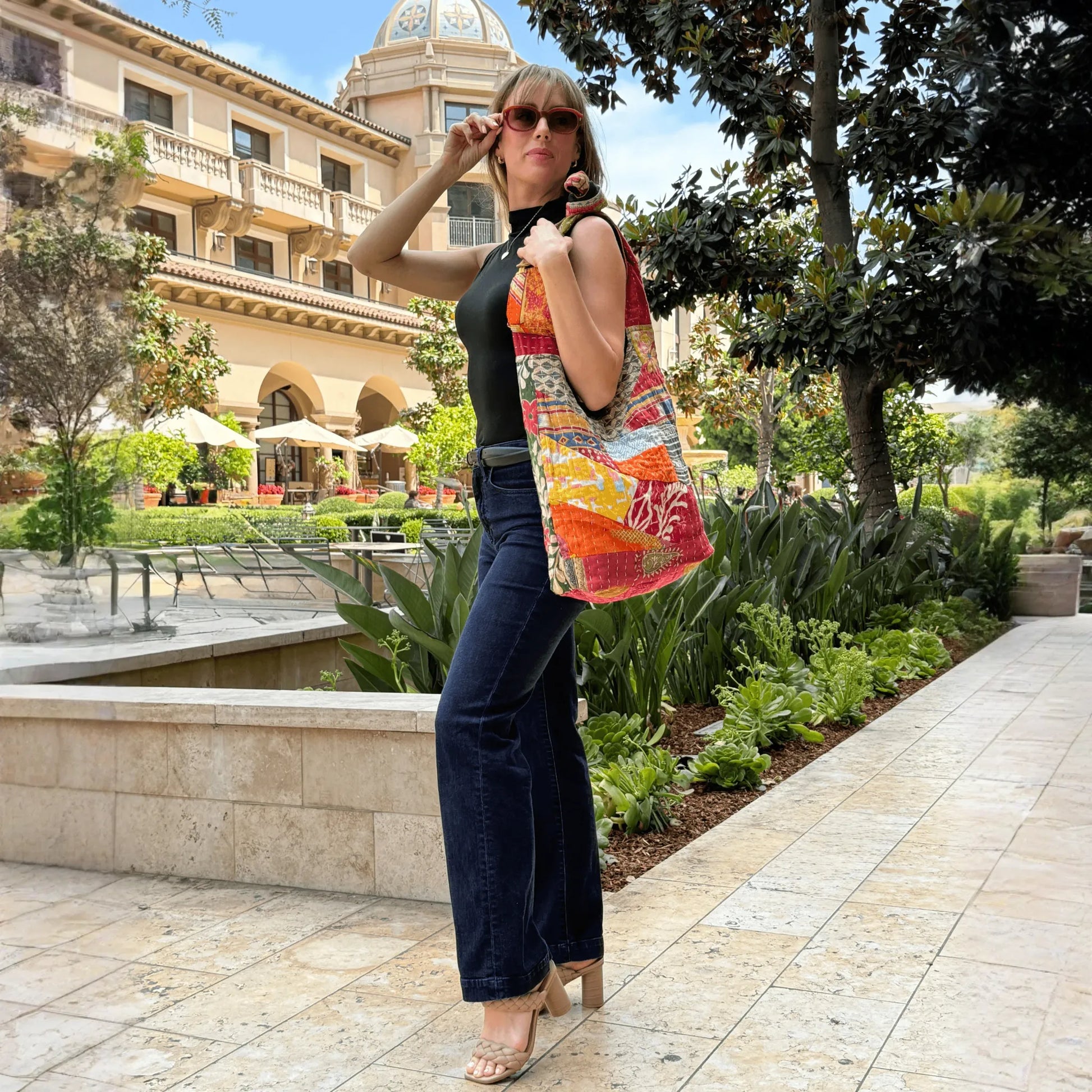 Kathmandu Collection Kantha Patchwork Hobo Bag