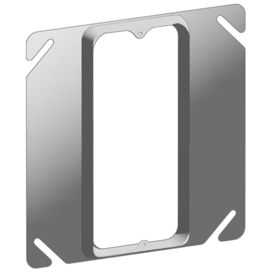 4 inch Square, 1/2 Inch Raised Mud Ring Device Cover for 1 device