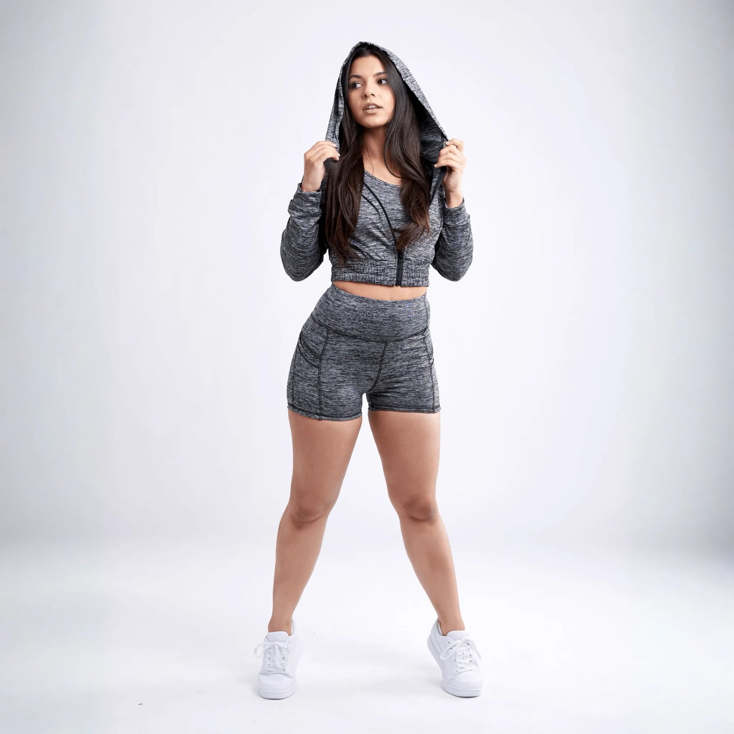 JupiterGear Athletic Zip-Up Crop Hoodie Jacket