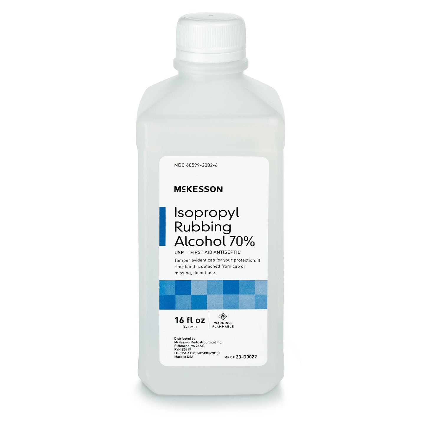 McKesson Isopropyl Alcohol Antiseptic, 16 oz. Bottle 23-D0022