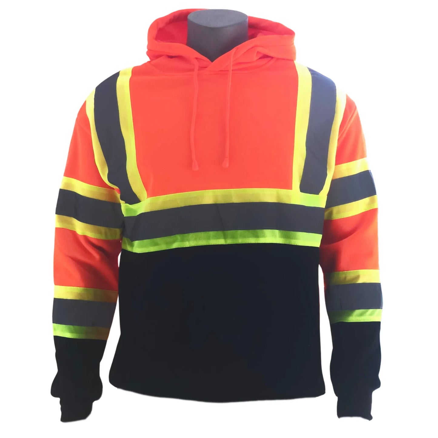 Color Block Pullover Hoodie with Reflective Stripes