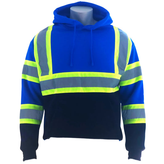 Color Block Pullover Hoodie with Reflective Stripes