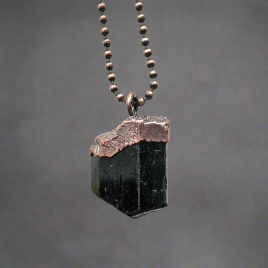 Handmade Raw Black Tourmaline Statement Necklace Design