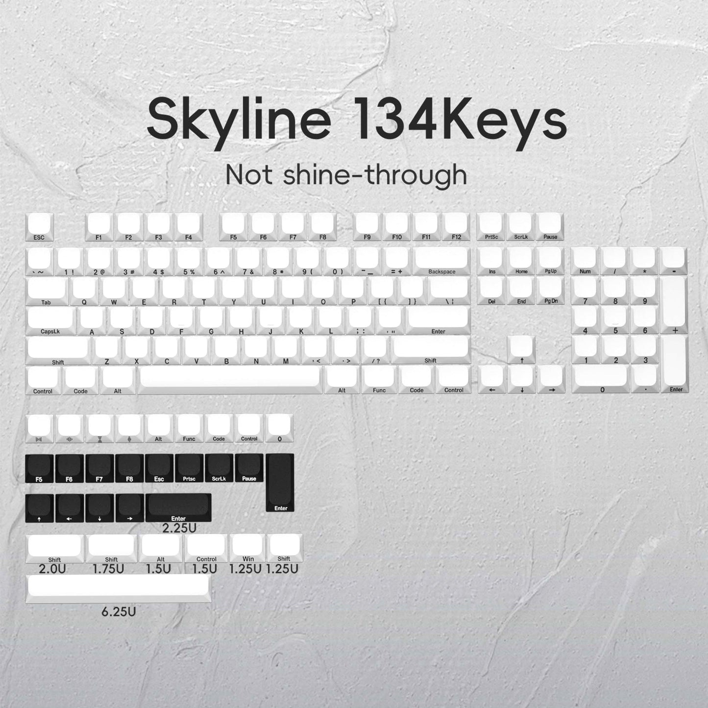 XVX Slope Low Profile Side-Printed Keycaps 131 Keys (6 Colors)
