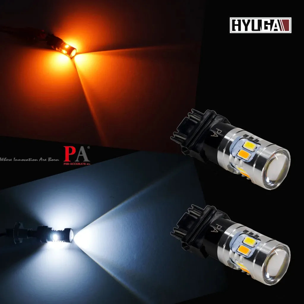 LED Switchback DRL-Turn Signal Bulb White / Yellow  3157 1157 BAY15D with 5630 12 SMD Chip (1 Pair)