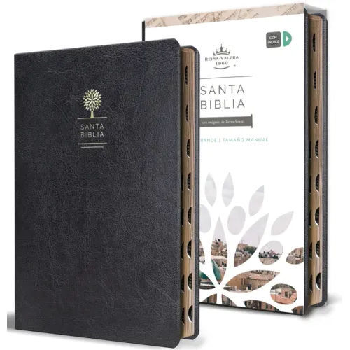 Biblia Reina Valera 1960 Letra Grande. Símil Piel Negro, Índice, Tamaño Manual / Spanish Bible Rvr 1960. Handy Size, Thumb Index, Large Print, Black L