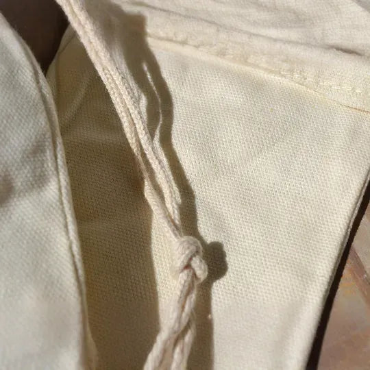 3x4 Inches Reusable Eco-Friendly Double Drawstring Cotton CANVAS Bags Natural Color