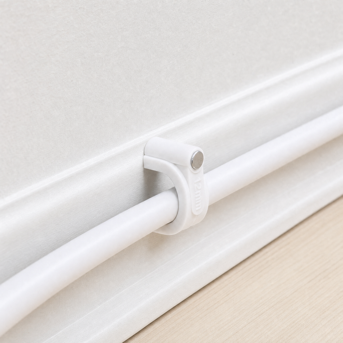QualGear Nail-In Cable Clips, 12 mm / 0.47 in, White, 100 Pack, CC12-W-100-P