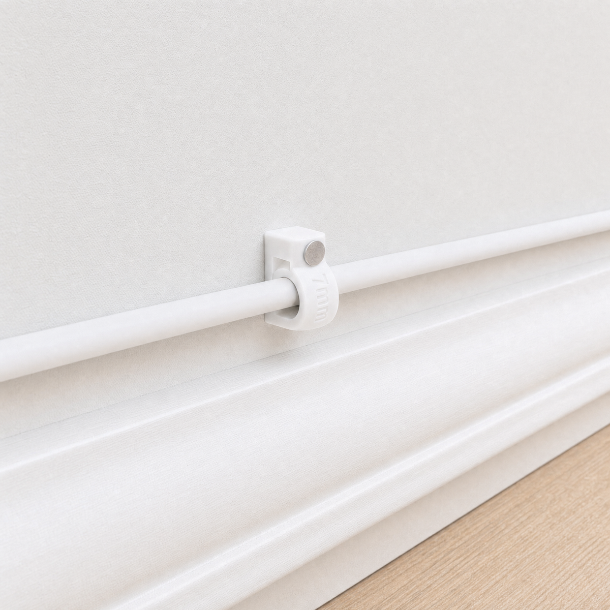 QualGear Nail-In Cable Clips, 7 mm / 0.28 in, White, 100 Pack, CC7-W-100-P