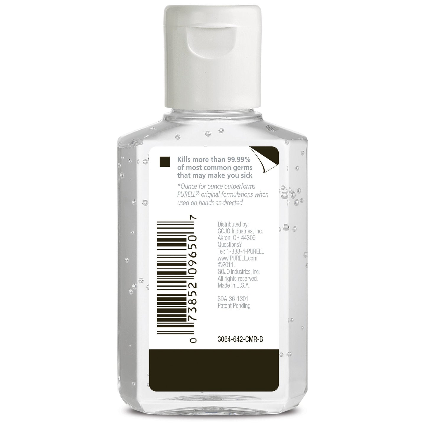 Purell Advanced Hand Sanitizer 70% Ethyl Alcohol Gel, Bottle, 2 ounces 9605-24