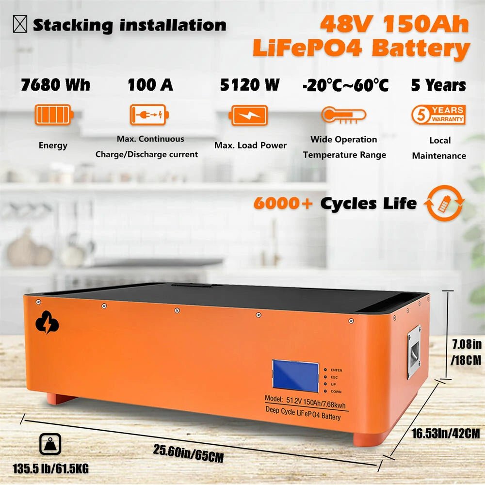 CE 48V600AH Stackable LiFEPO4 Lithium Battery With 6KW Invertor For RV & Energy Storage (97258413)