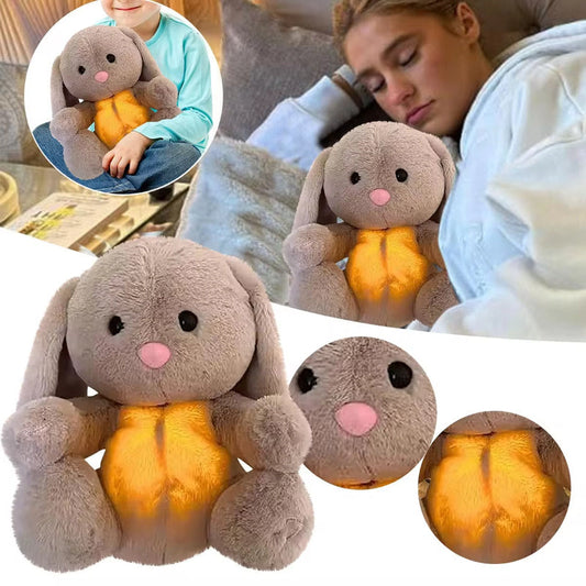 Breathing Rabbit Plush Toy – Soothing Sensory Comforter with Music and Lights