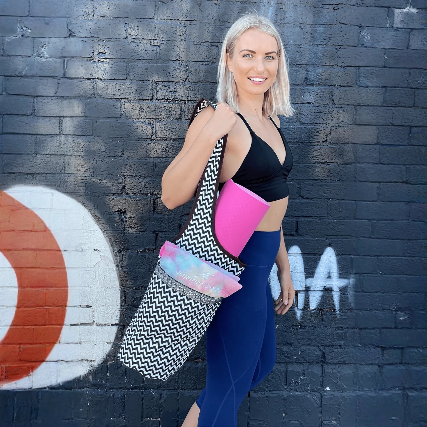 JupiterGear Yoga Mat Carrying Tote Bag with Large Pockets