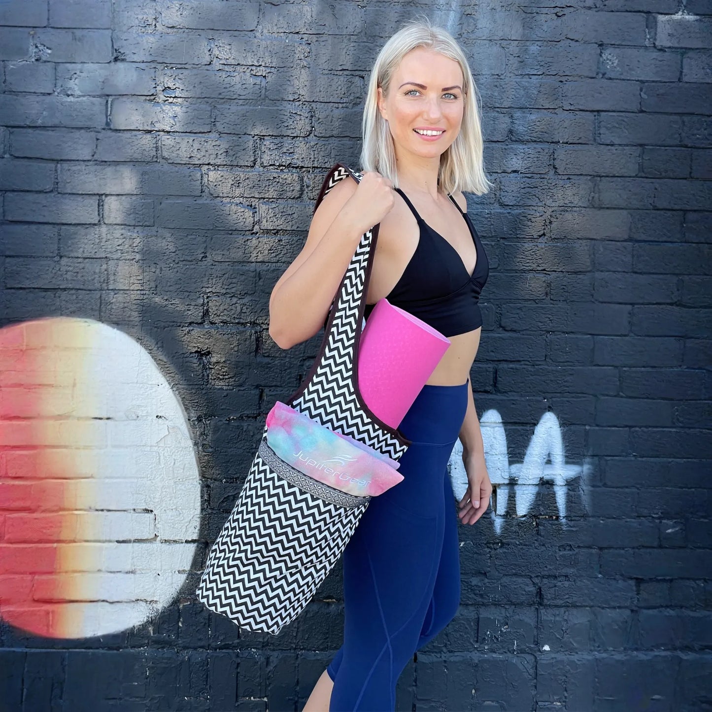 JupiterGear Yoga Mat Carrying Tote Bag with Large Size Pockets | Multipurpose and Fit Most Size Mats