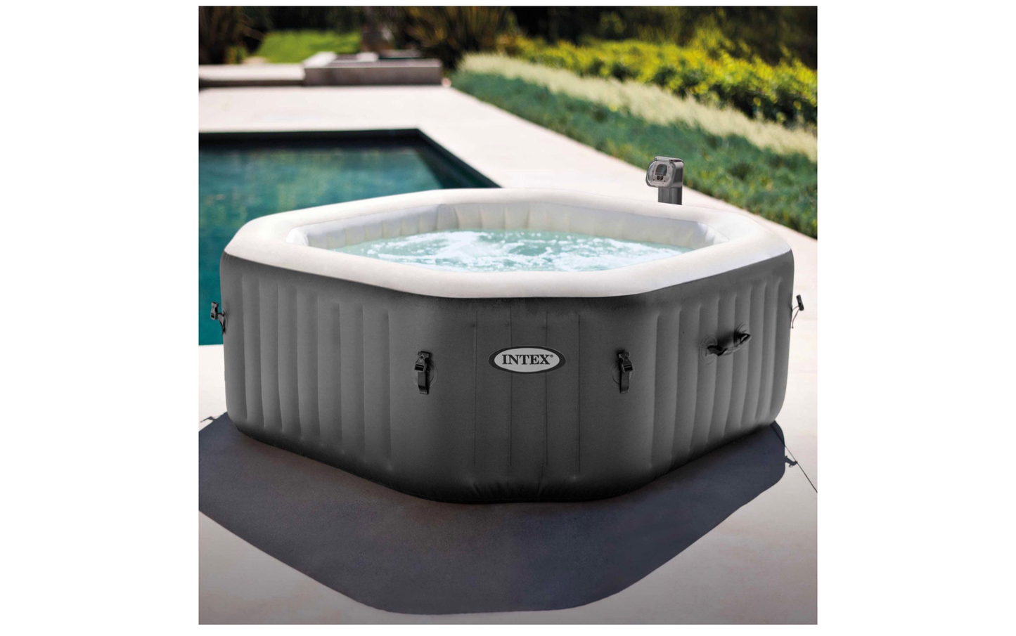 Intex PureSpa 120 Bubble Jets 4 - Person Octagonal Portable Inflatable Hot Tub - Celebrating You - Little Red General Store