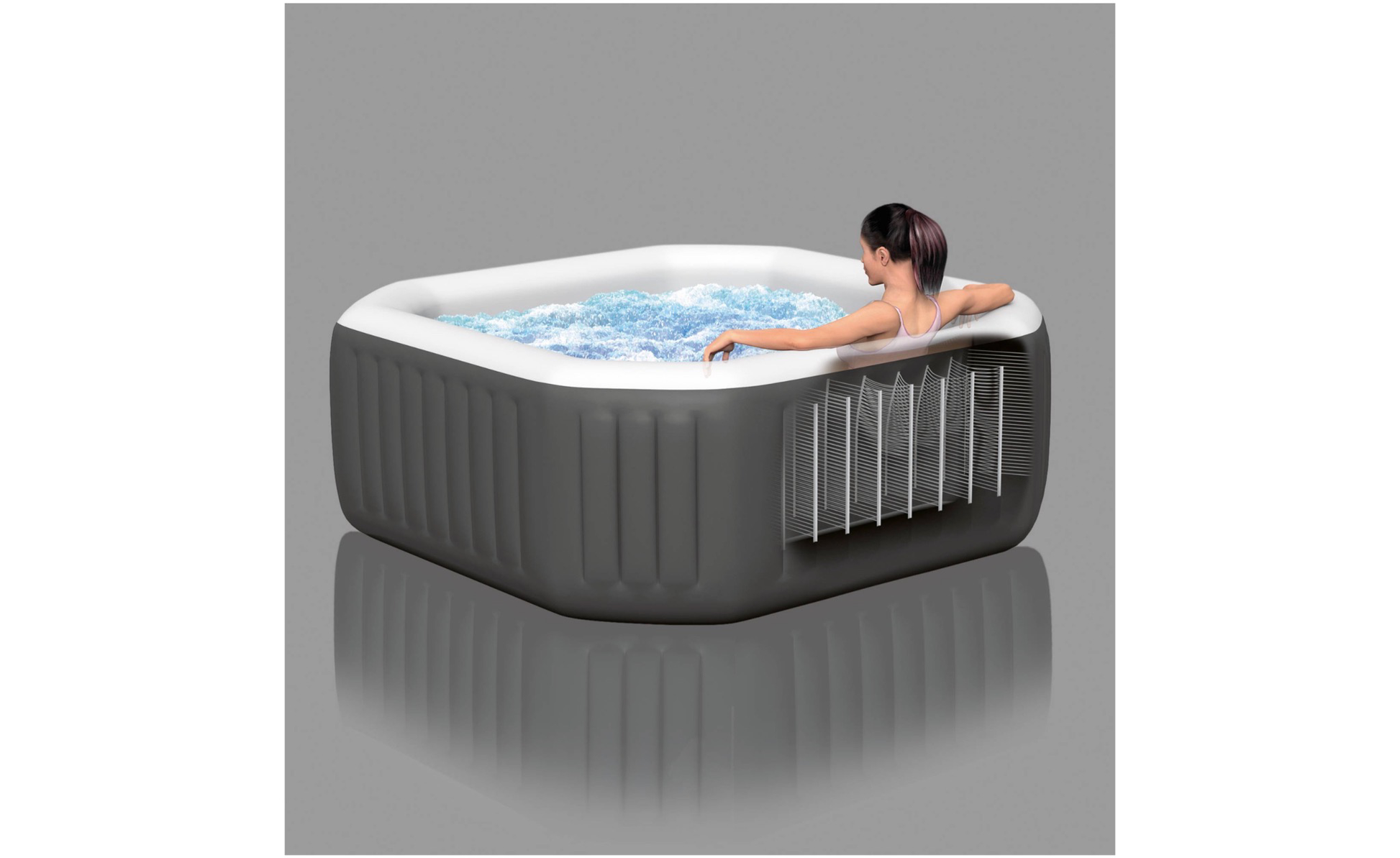Intex PureSpa 120 Bubble Jets 4 - Person Octagonal Portable Inflatable Hot Tub - Celebrating You - Little Red General Store