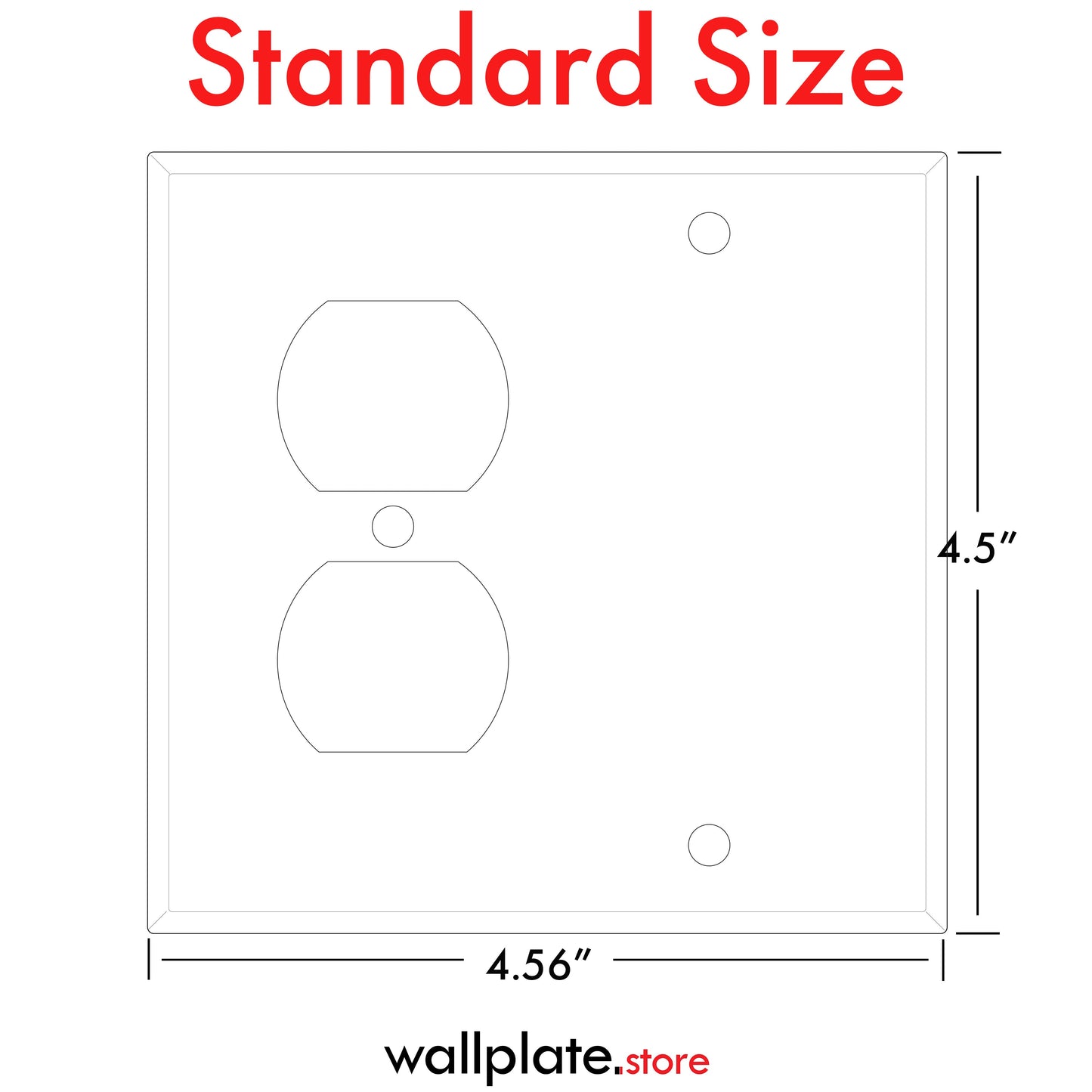2 Gang Stainless Steel Duplex Receptacle and Blank Wall Plate - Made in USA