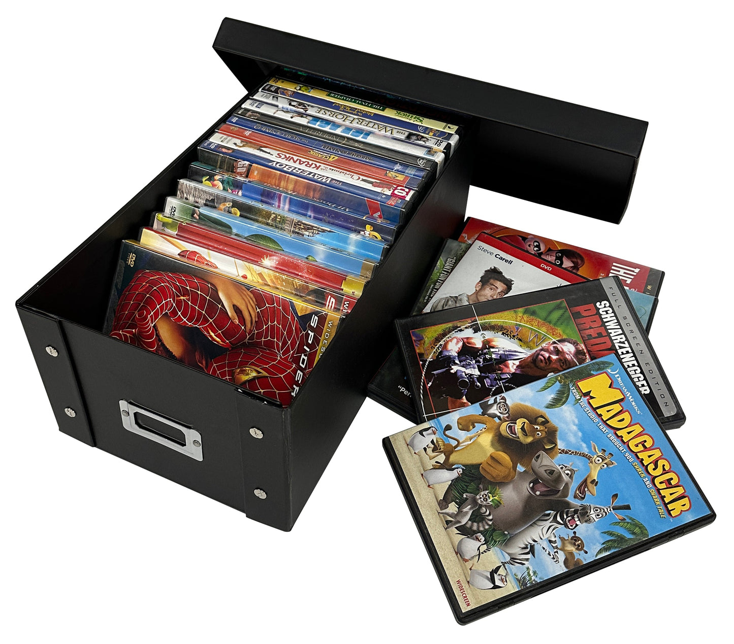 CheckOutStore Black DVD Cases Storage Box (Holds 25 Cases)