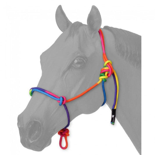 TOUGH1 MINIATURE MULTI-COLOR ROPE HALTER - LARGE