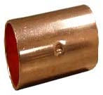 1-1/2" copper wrot pressure Coupling with dimple stop